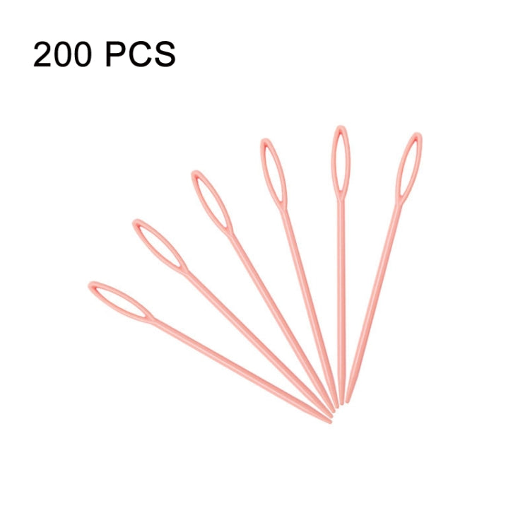 200 PCS 9cm Plastic Sewing Needle Color Sweater Knitting Tool(Flesh Pink)