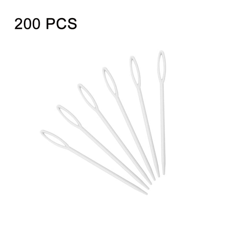 200 PCS 9cm Plastic Sewing Needle Color Sweater Knitting Tool(White)