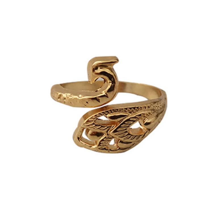 Ethnic Style Hook Line Ring Retro Jewelry Sewing Tools(Peacock Golden)