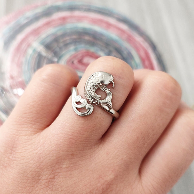 Ethnic Style Hook Line Ring Retro Jewelry Sewing Tools(Peacock Golden)