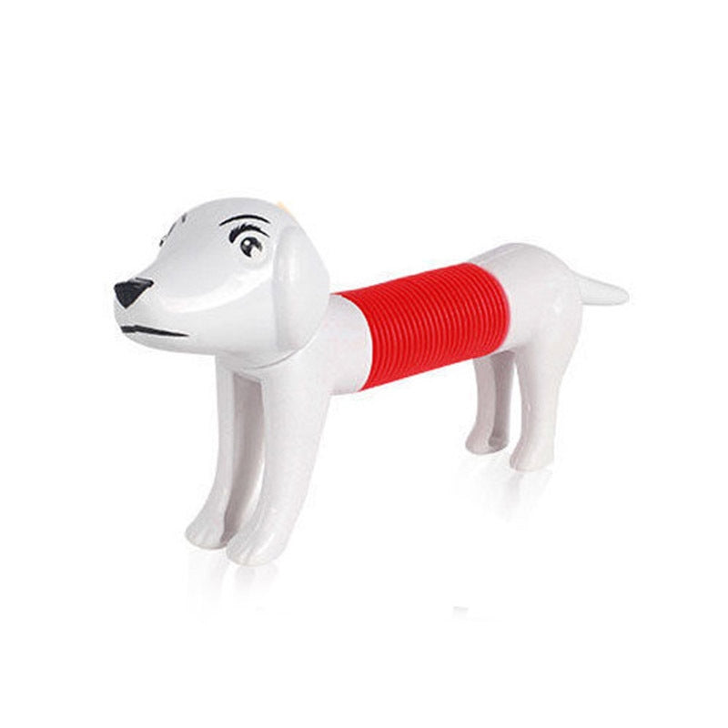 5 PCS Retractable Dog Puzzle Decompression Telescopic Tube Toy(Khaki)