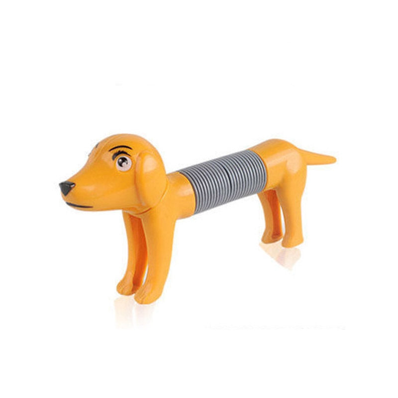 5 PCS Retractable Dog Puzzle Decompression Telescopic Tube Toy(Light Khaki)