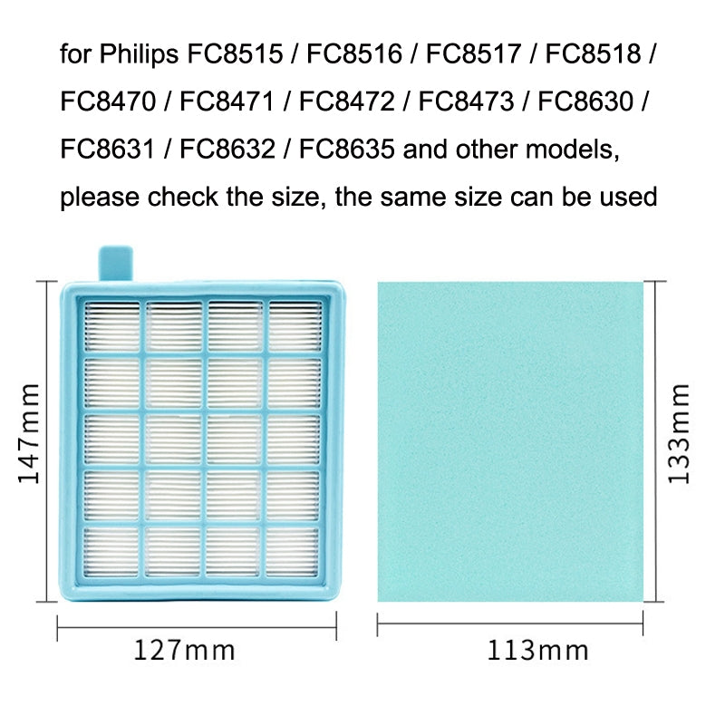 Filterx2+Filter Cottonx6+Air Filter Cottonx4 Vacuum Cleaner Accessories For Philips FC8471 / FC8630 / FC9322