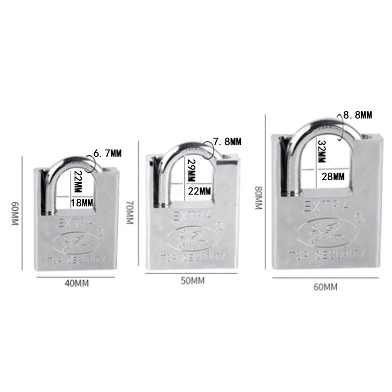SIX-CYCLE Half-packed Blade Locks Anti-pick Locks, Size: 40mm(Independent Lock With 4 Keys)