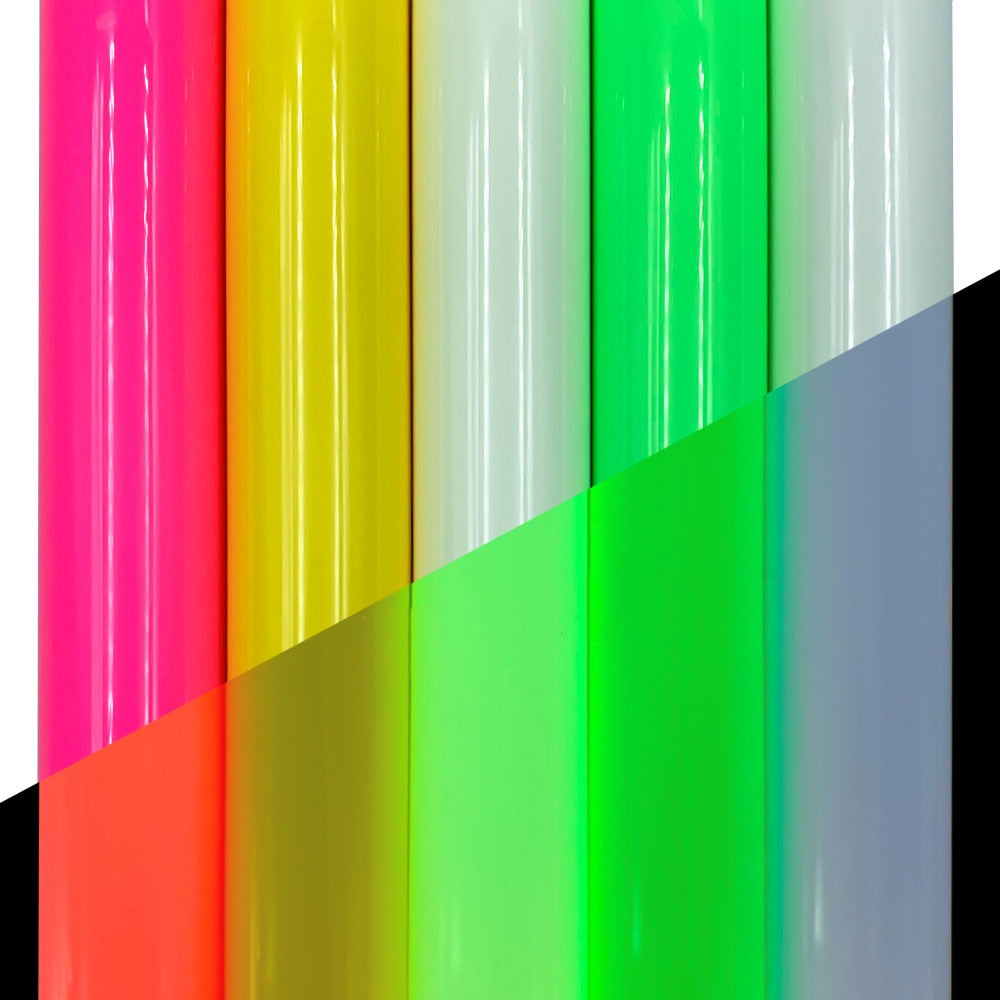 50 x 100cm Luminous PU Engraving Film Heat Transfer Vinyl(Rose Red Glowing  Orange Red Light)