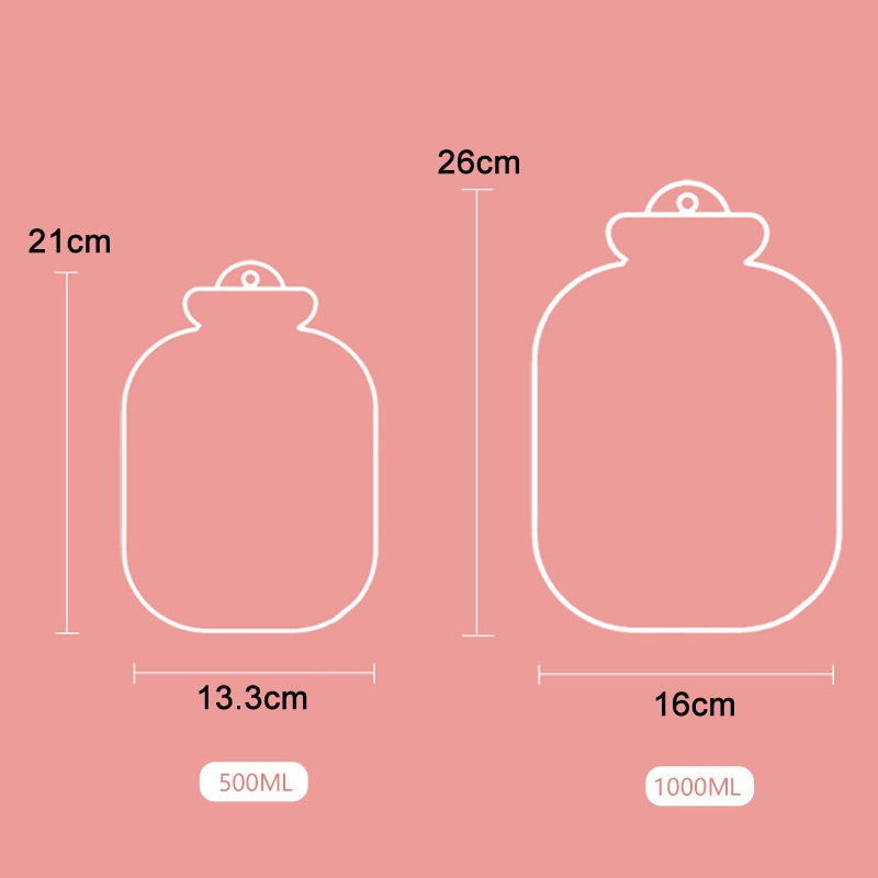 Cartoon Plush Portable Water Jection Mini Hot Water Bag, Color: 500ML Green