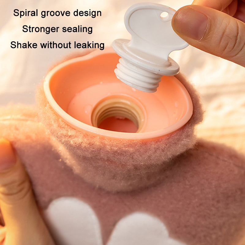 Cartoon Plush Portable Water Jection Mini Hot Water Bag, Color: 500ML Green