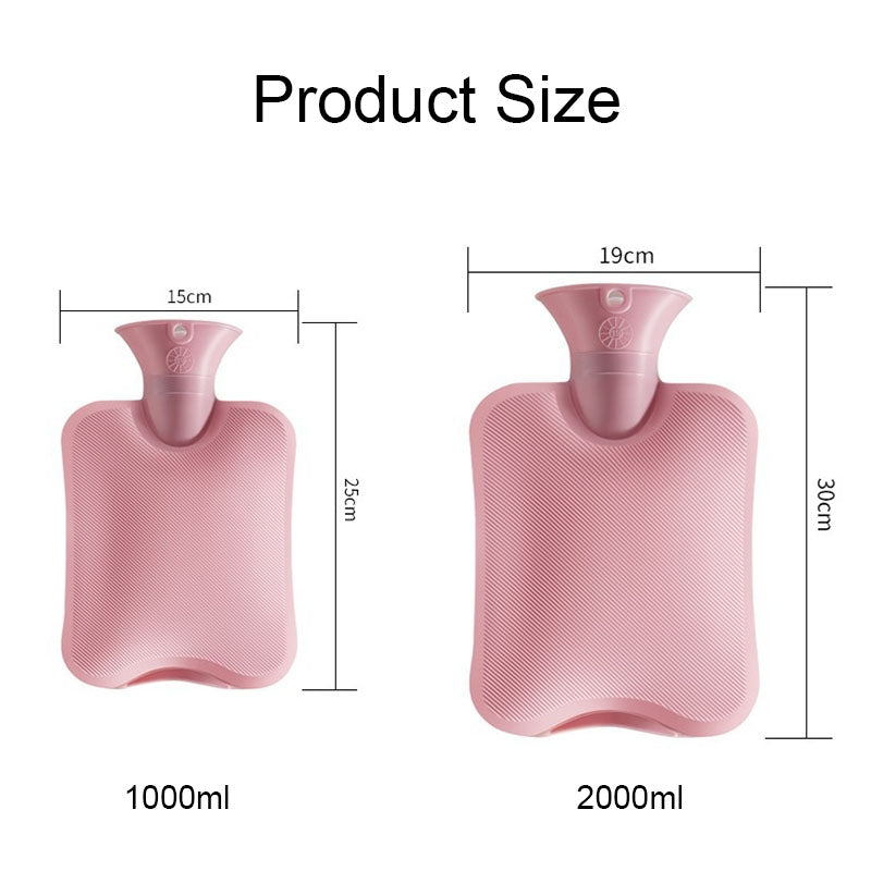 Large Explosion-proof Water-injected PVC Warm Water Bag, Spec: 1000ml (Leather Pink)