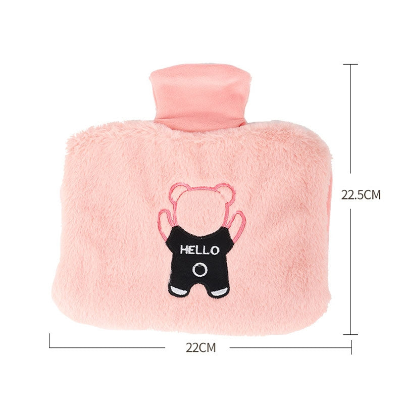 0688 PVC Plush Hand Pluggable Water-filled Hot Water Bags(Gray)