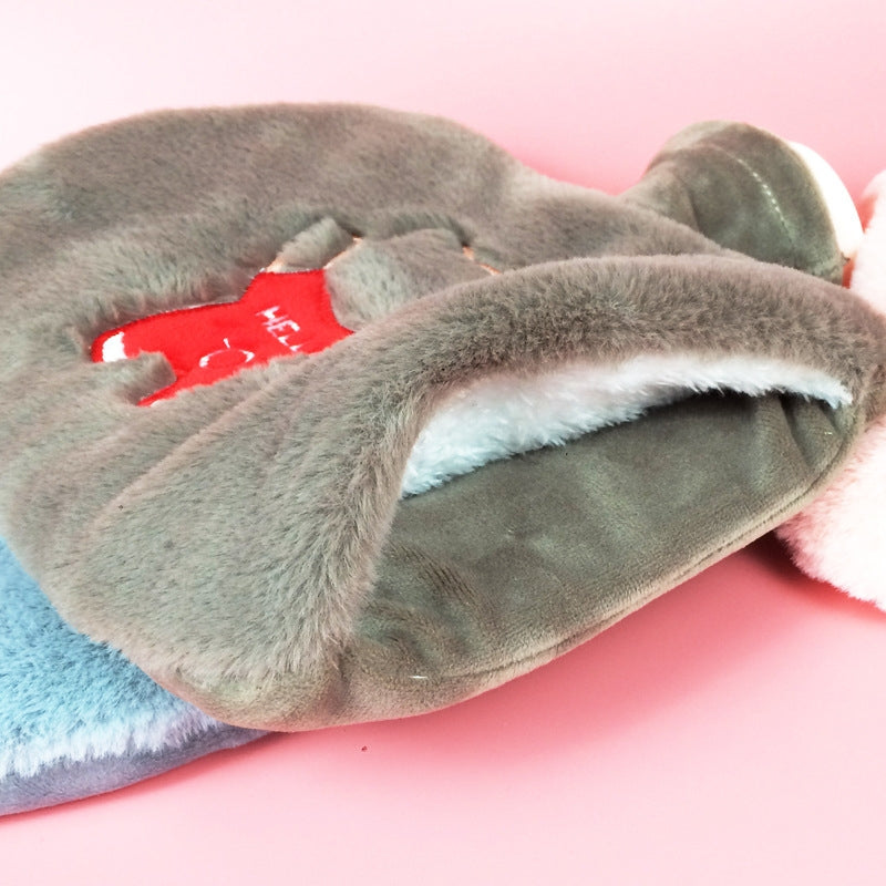 0688 PVC Plush Hand Pluggable Water-filled Hot Water Bags(Coffee Color)