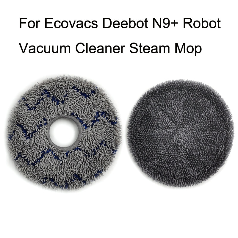 For Ecovacs Deebot N9+ 2pcs Robot Vacuum Cleaner Steam Mop Cloth(Full Hair Ash)