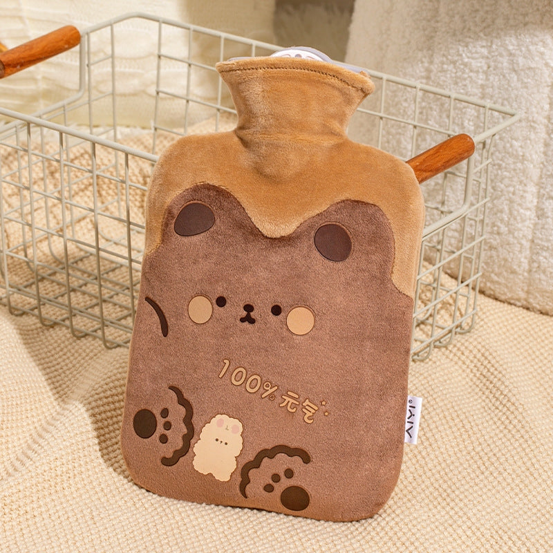 ZS103 Cartoon Plush Water-filled Explosion-proof Hot Water Bags, Spec: Brown Bear(500ml)