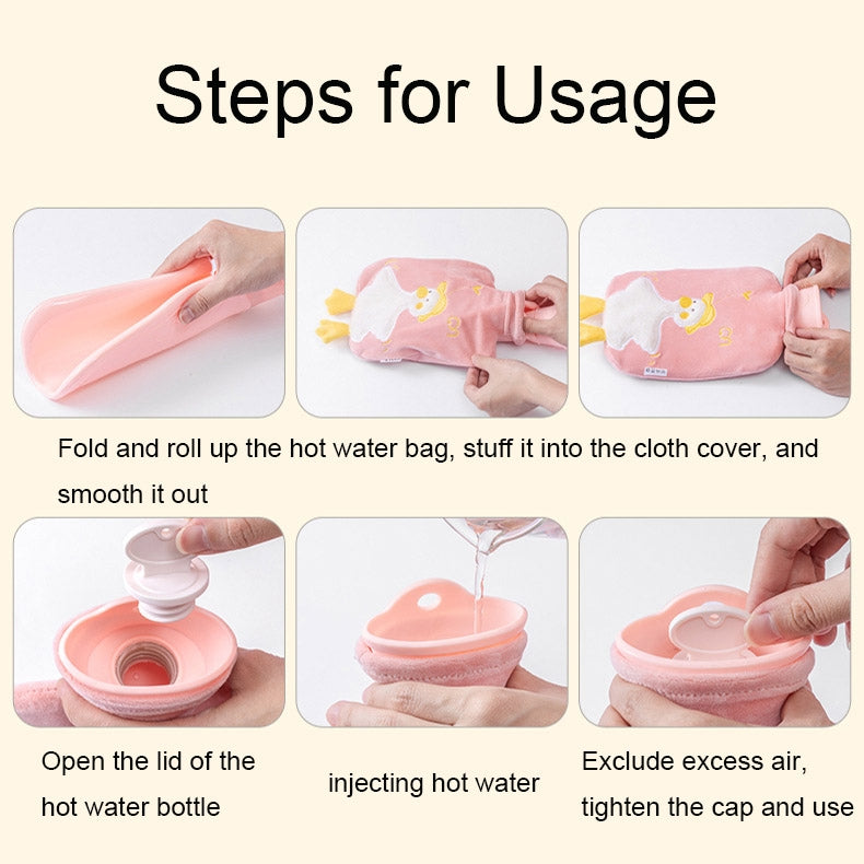 ZS103 Cartoon Plush Water-filled Explosion-proof Hot Water Bags, Spec: Khaki Bear(500ml)