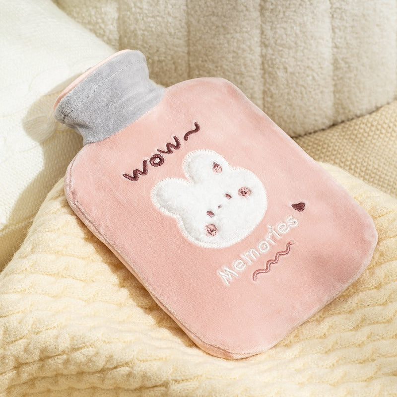 ZS103 Cartoon Plush Water-filled Explosion-proof Hot Water Bags, Spec: Pink Rabbit(500ml)