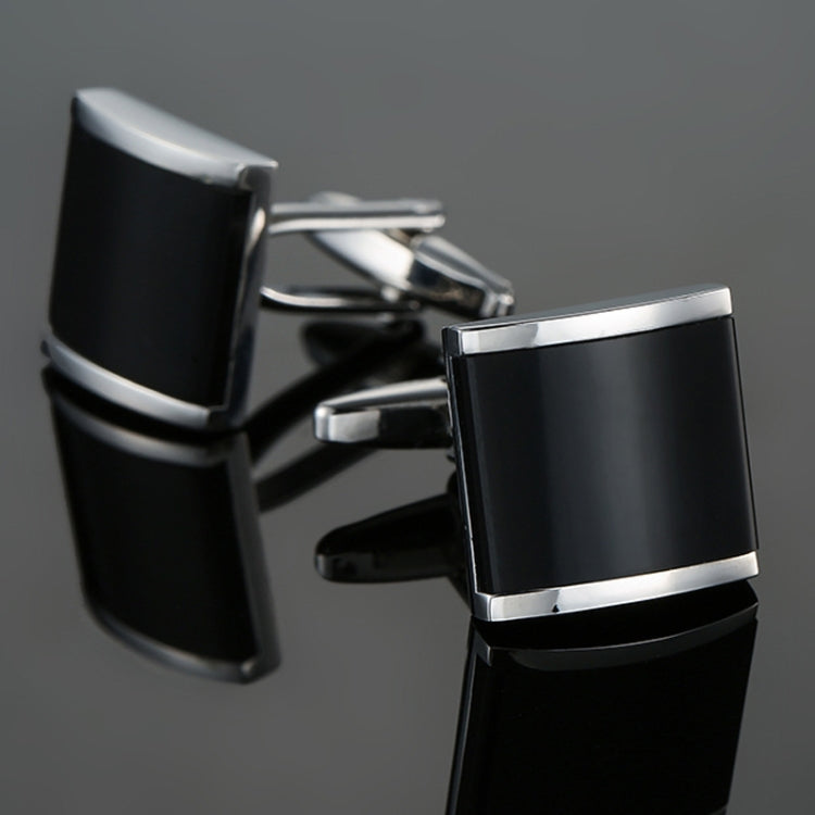 Laser Metal Brass Men Shirt Cufflinks, Color: Black vermica