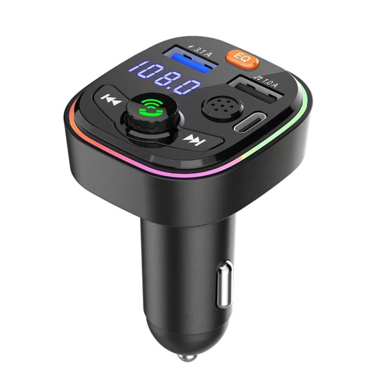 Q6 Car Bluetooth FM Transmitter Dual USB 3.1A Quick Charge Ambient Light