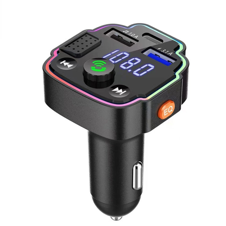 Q8 Car Bluetooth FM Transmitter Dual USB 3.1A Quick Charge Ambient Light