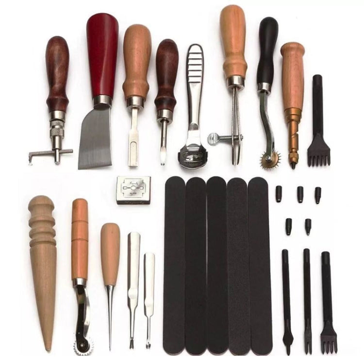 18 In 1 Handmade Leather DIY Tool Set Sewing Craft Tool Set