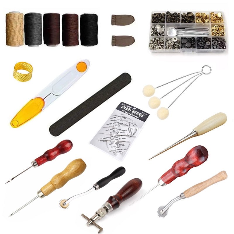 ER103 28 In 1 Handmade Leather DIY Tool Set Sewing Craft Tool Set