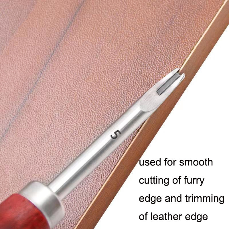 ER015 DIY Craft Leather Carving Leather Round Corner Tool Wood Handle Repair Device 1.0mm