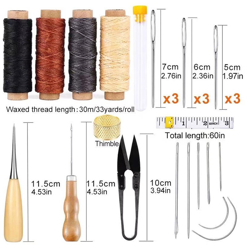 ER109 28 In 1 Handmade Leather DIY Tool Set Sewing Craft Tool Set