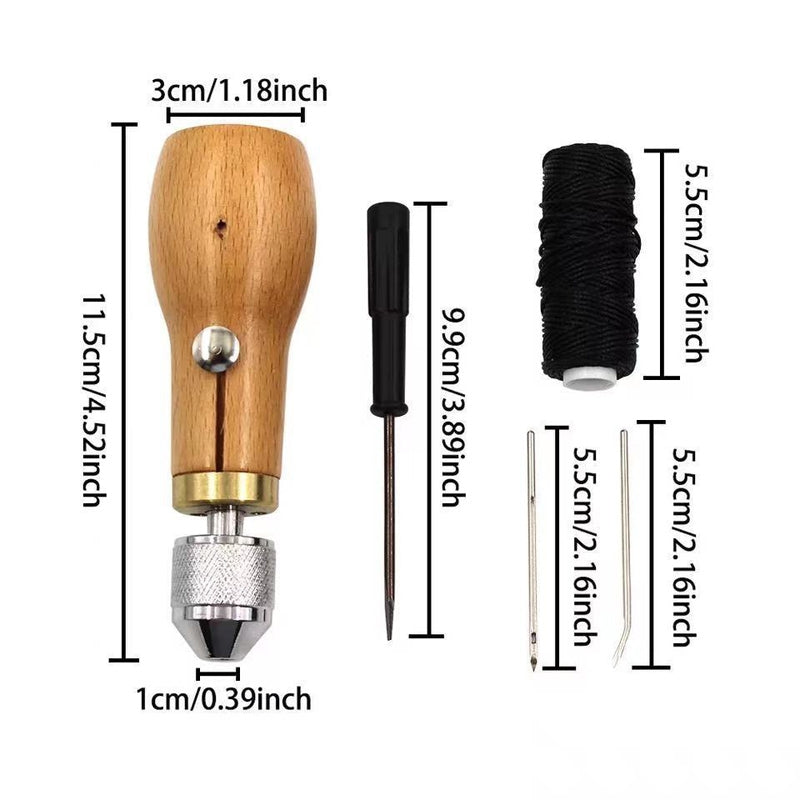 Leather Hand Seam Sewing Machine DIY Leather Carving Stitching Tool Device(B)