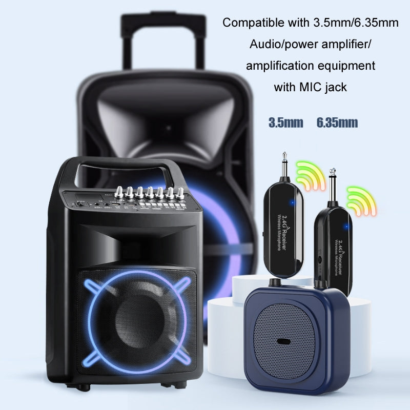 1 for 1 6.35mm Interface Wireless Head-Mounted Condenser Microphone Anti-Howling Loudspeaker