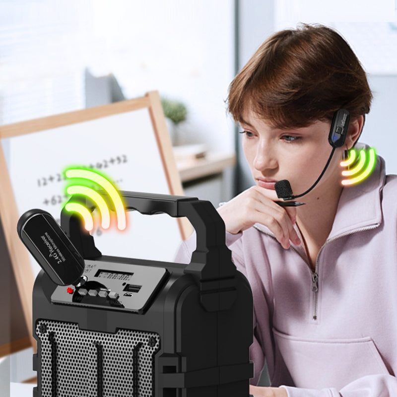 1 for 1 6.35mm Interface Wireless Head-Mounted Condenser Microphone Anti-Howling Loudspeaker