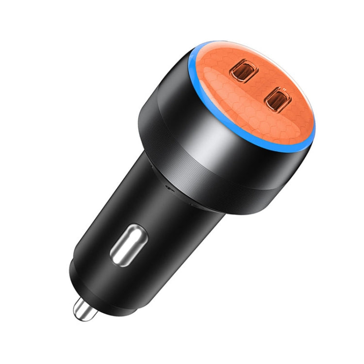 IBD355-2C PD20W+PD20W Smart Car Mobile Phone Charger(Orange)