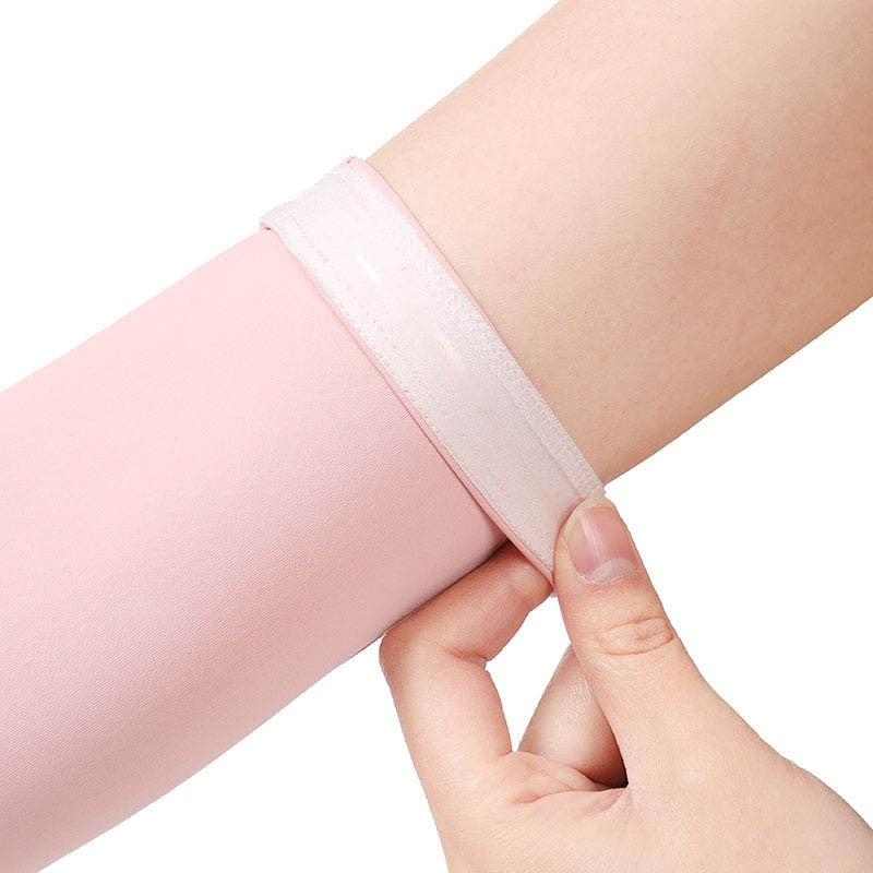 1pair Summer Extended Arm Sleeves Sun Protection UV Protection Sleeves, Style: Alphabet (Pearl White)