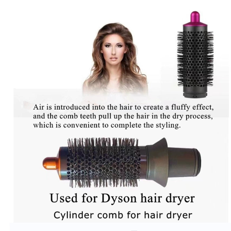 For Dyson Airwrap Cylinder Comb Hair Dryer Curling Attachment(Black Red)