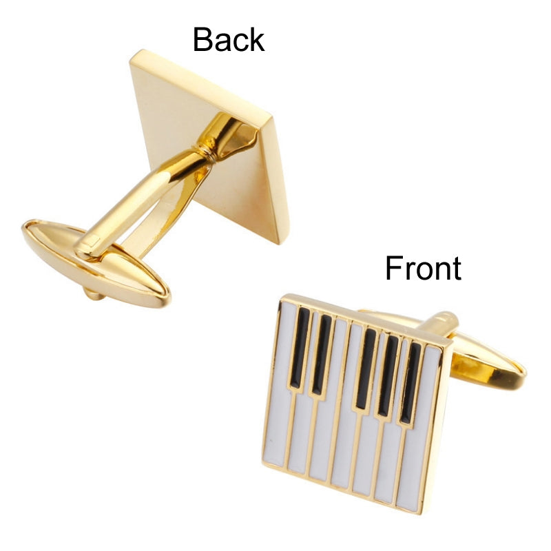 Music Series Instrument Note Cufflinks, Color: Gold Sixteen Notes