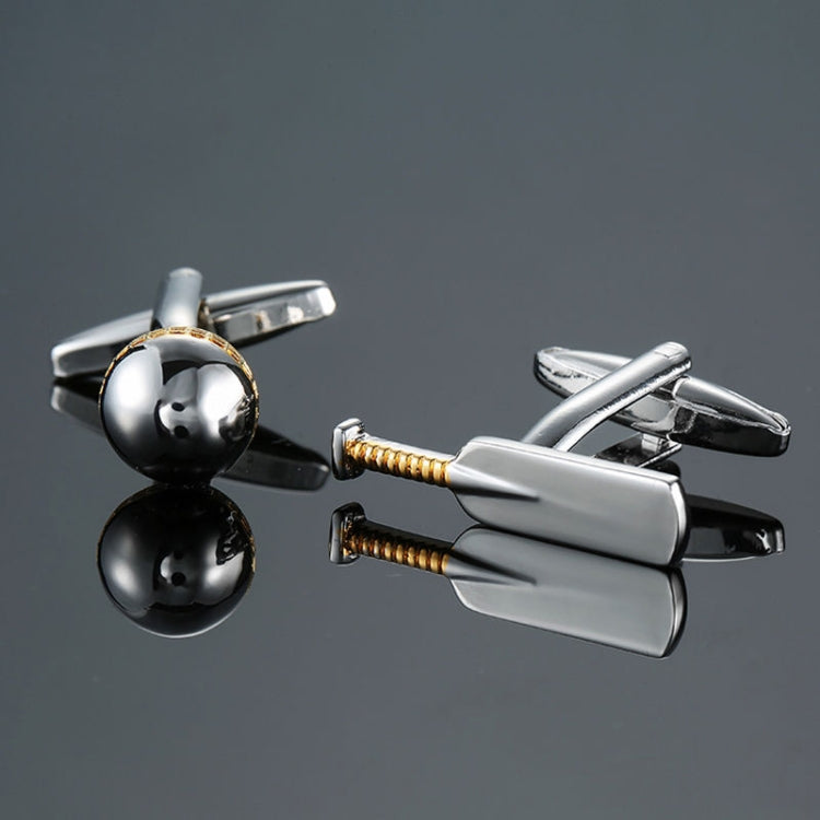 Men Clover Rose Pattern Cufflinks, Color: Gold Silver Ice Hockey