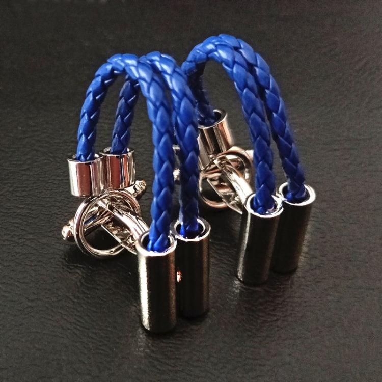 Men Brass Plated Shirt Cufflinks, Color: Blue Double Leather Rope