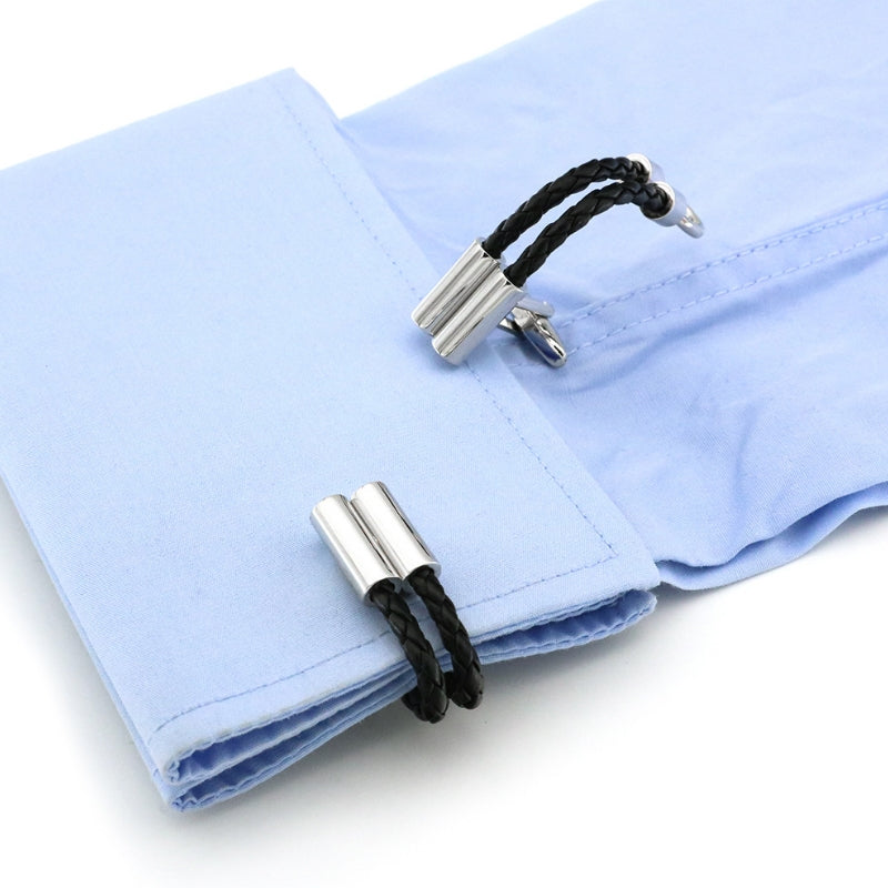 Men Brass Plated Shirt Cufflinks, Color: Cylindrical Rope