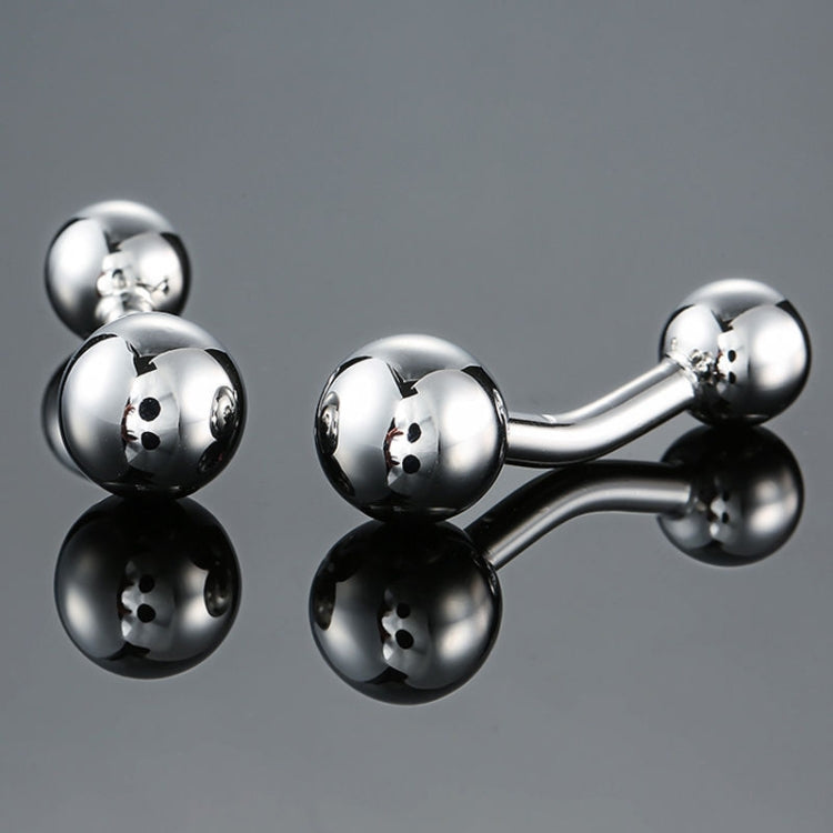 Men Brass Plated Shirt Cufflinks, Color: Silver Ball