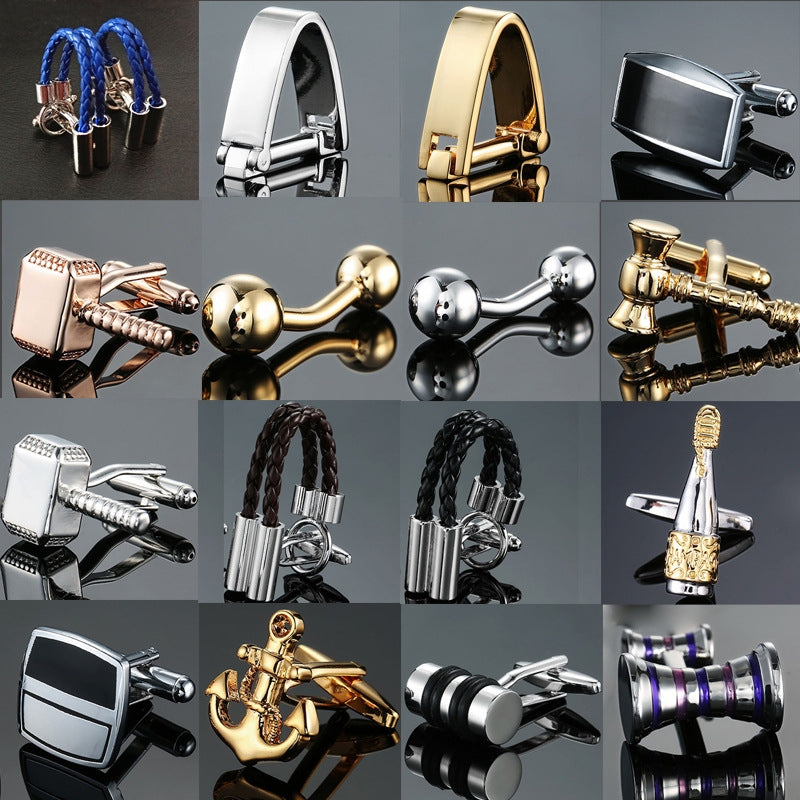 Men Brass Plated Shirt Cufflinks, Color: Gold Hammer