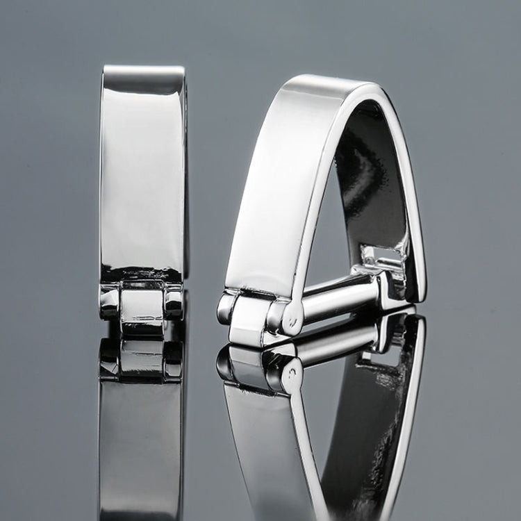 Men Brass Plated Shirt Cufflinks, Color: Silver Buckle