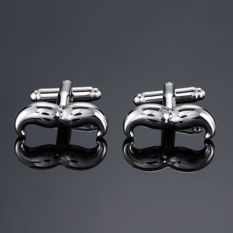 Men Shirts Enamel Lacquered Cufflinks, Color: Silver Beard