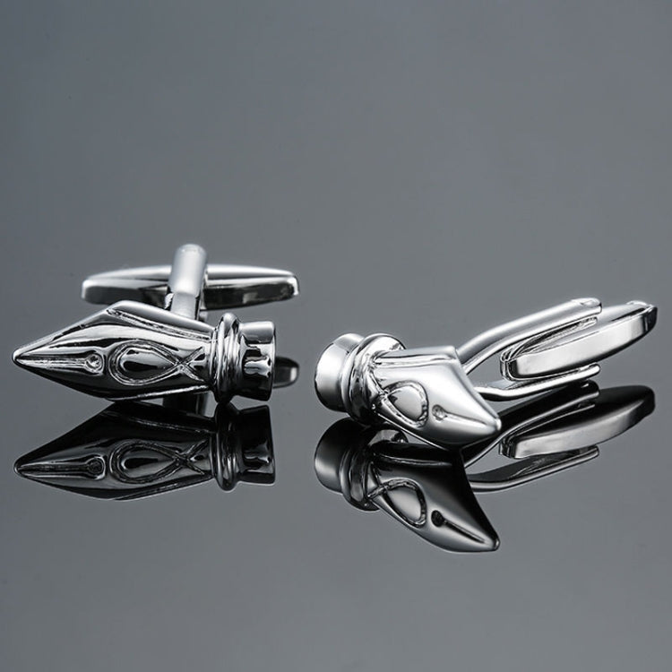 Men Shirts Enamel Lacquered Cufflinks, Color: Silver Pen Head