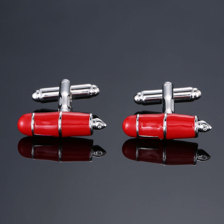 Men Shirts Enamel Lacquered Cufflinks, Color: Red Pen