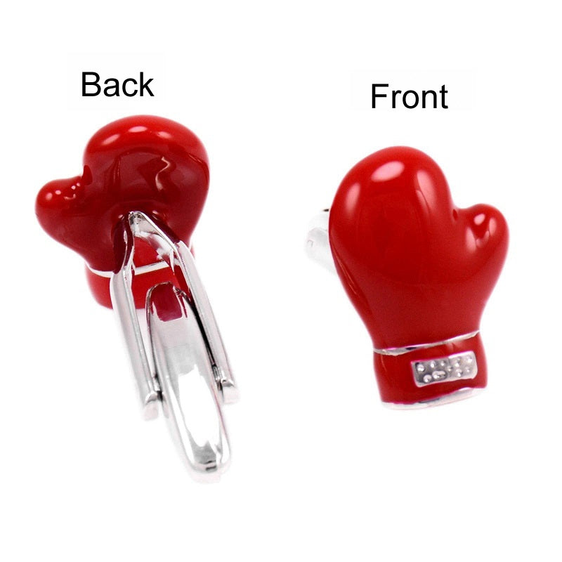 Men Shirts Enamel Lacquered Cufflinks, Color: Red Pen