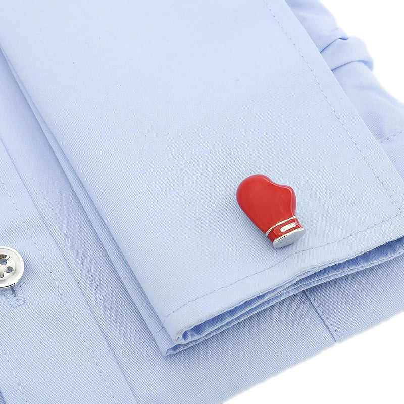 Men Shirts Enamel Lacquered Cufflinks, Color: Silver Crown