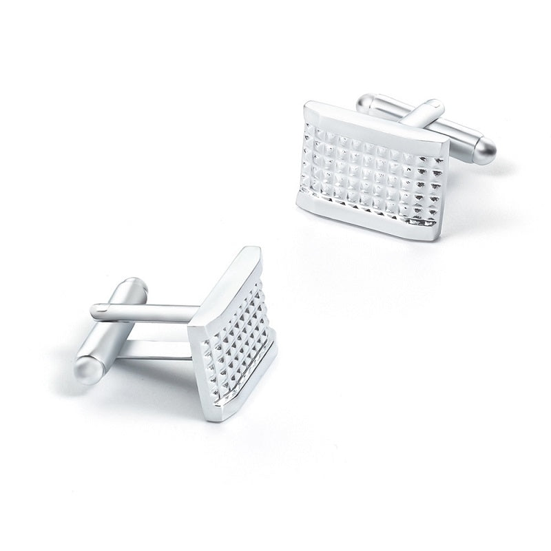 Men Shirt Metal Lavalier Cufflinks Set(Silver)