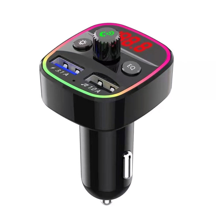 Q3 3.1A USB+PD Bluetooth Car Charger Car FM Transmitter Colorful Lighting