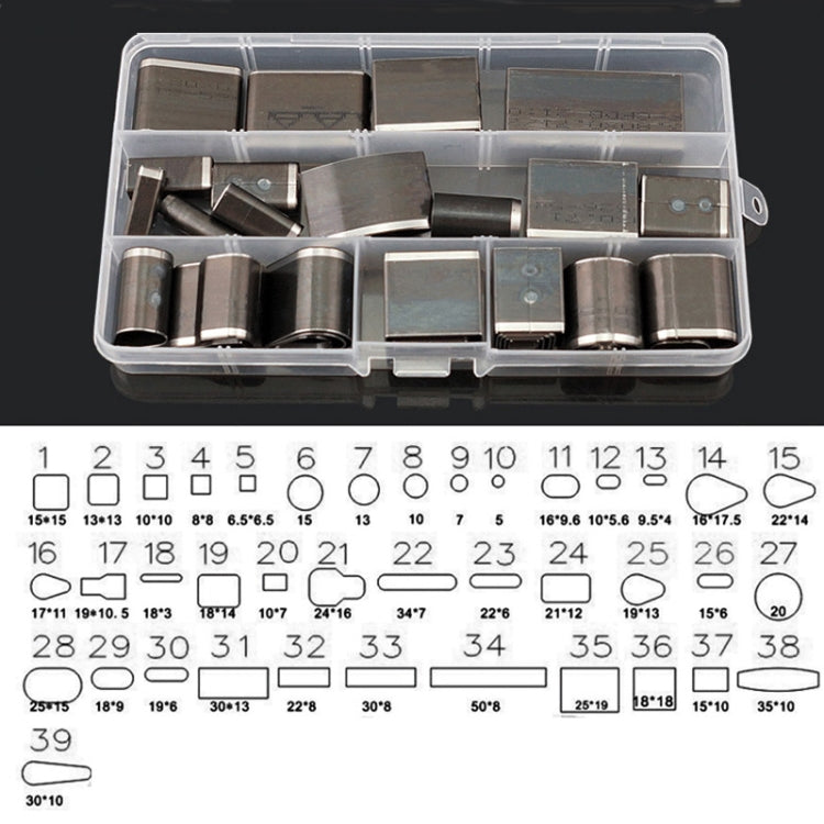 39 Holes Shaped Style Hole Hollow Punch Cutter Set Punching Tool for Leather Belt Phone Holster