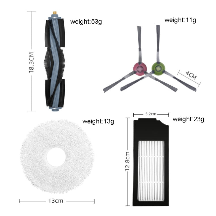 2pairs Side brush For Ecovacs X1 Onmi / X1 Turbo Vacuum Cleaner Accessories