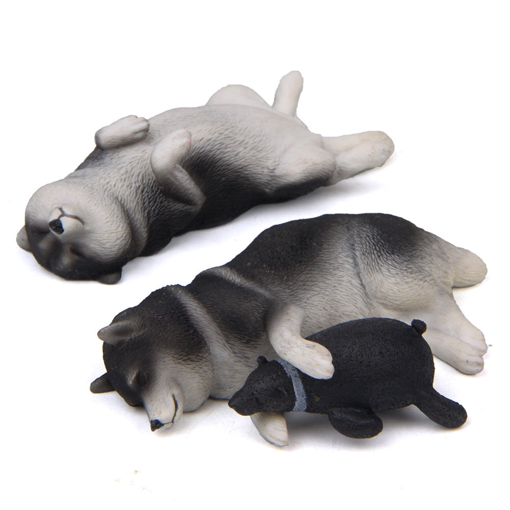 Cute Kawaii Sleeping Pet Figurine Collection Decoration Fridge Magnet Coffee Side Lying  Shiba  Inu