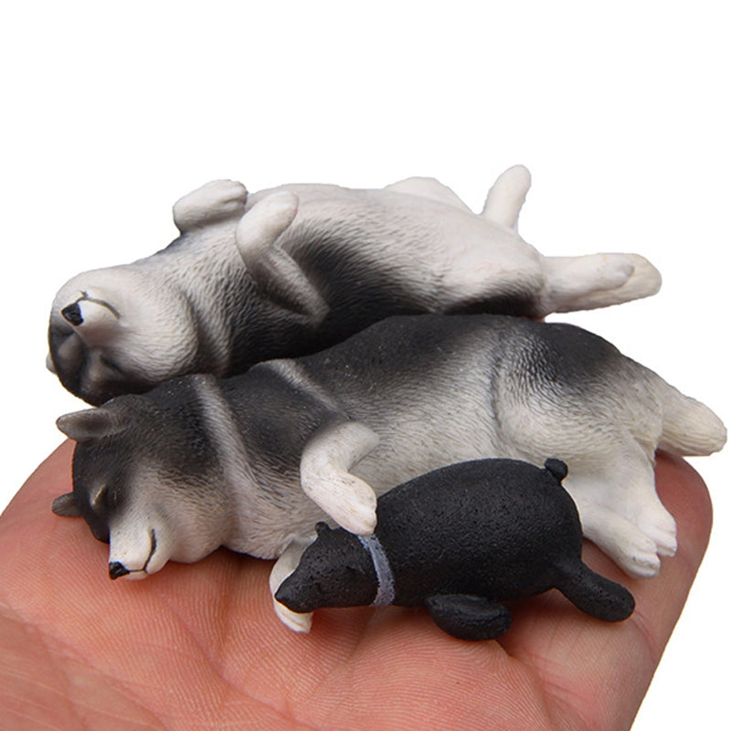 Cute Kawaii Sleeping Pet Figurine Collection Decoration Fridge Magnet Coffee Side Lying  Shiba  Inu