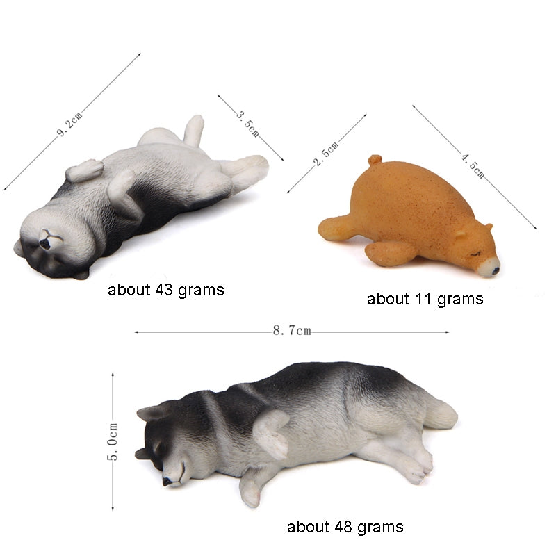 Cute Kawaii Sleeping Pet Figurine Collection Decoration Fridge Magnet Coffee Bears
